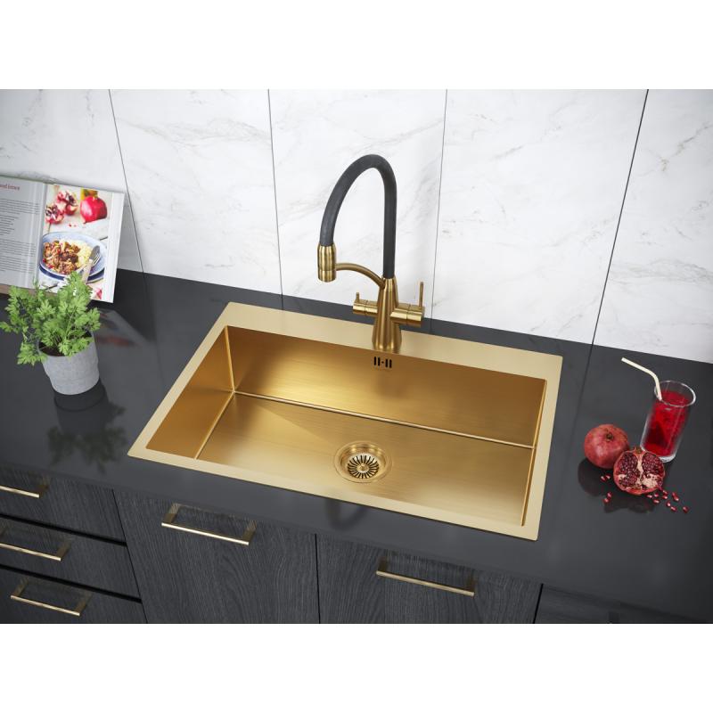 Кухонная мойка Paulmark Vast 75 PM217551-BG Брашированное золото