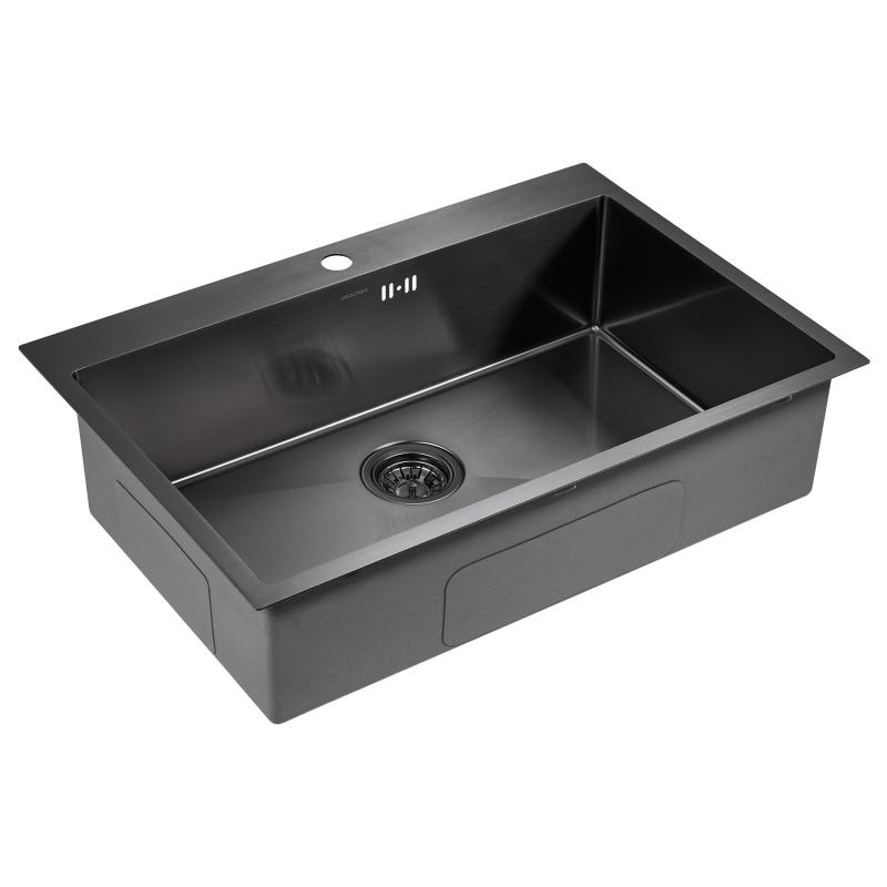 Кухонная мойка Paulmark Vast 75 PM217551-GM Вороненая сталь