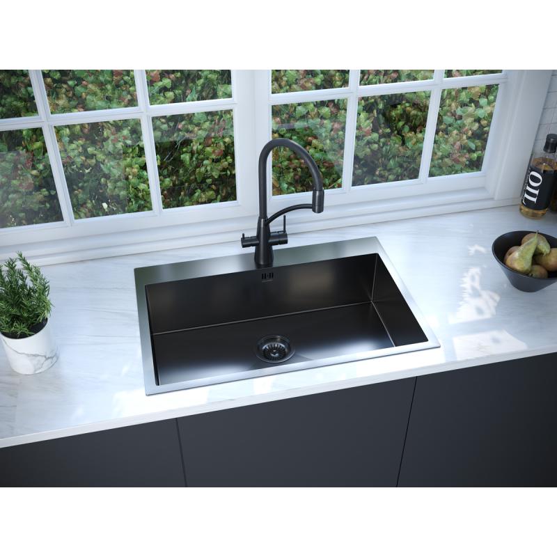 Кухонная мойка Paulmark Vast 75 PM217551-GM Вороненая сталь