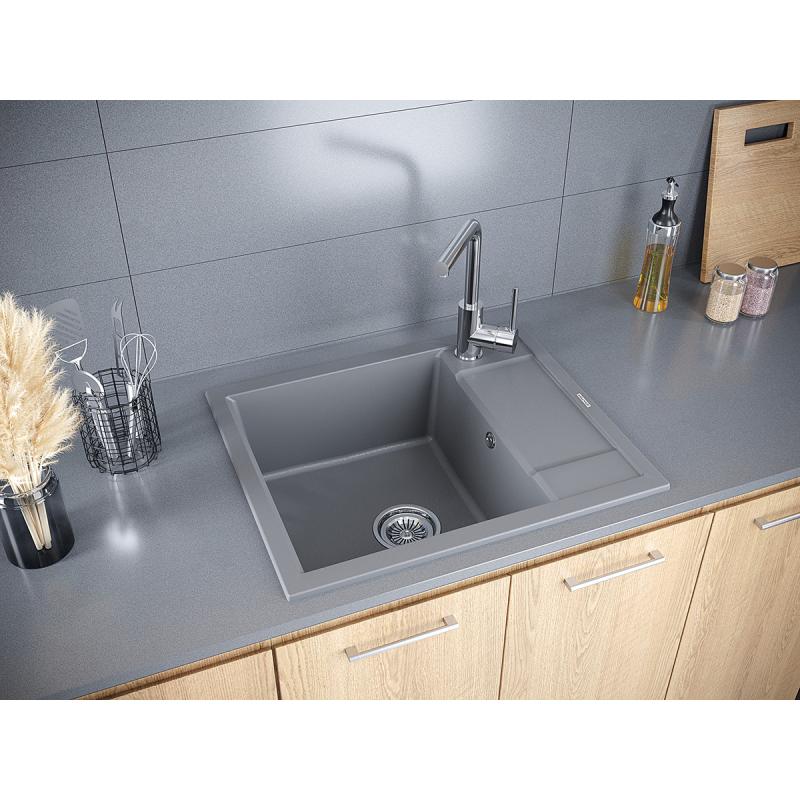 Кухонная мойка Paulmark Optimum 60 PM216050-GRM Серый металлик