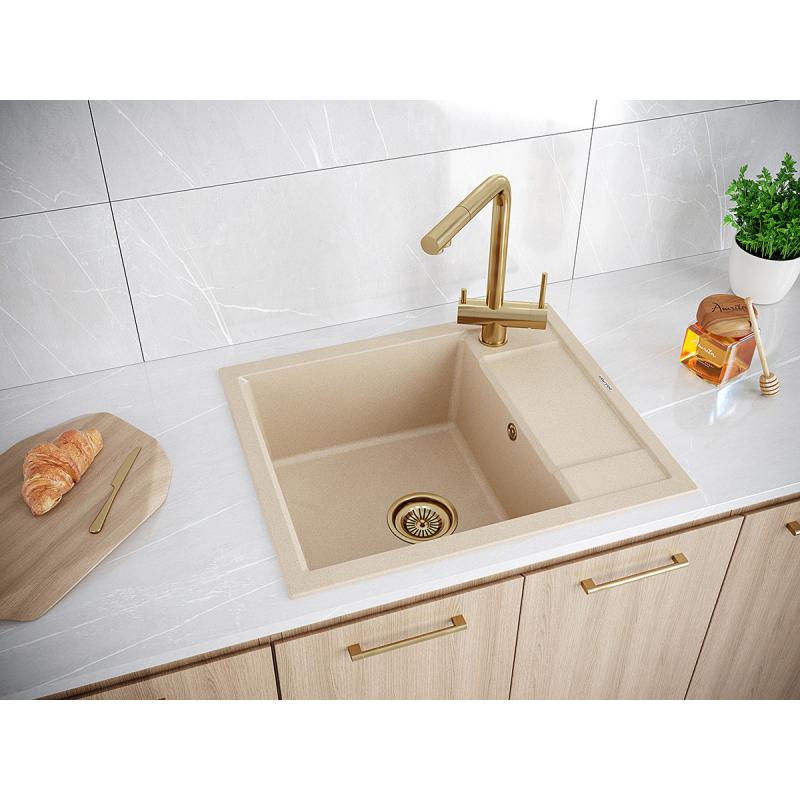 Мойка кухонная Paulmark Flugen 50-600 PM216050-QU из искусственного камня, кварц