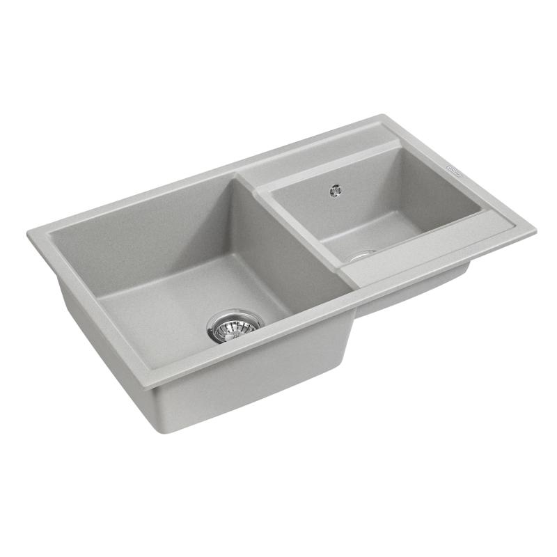 Мойка кухонная Paulmark Tandem 80/1.5 PM238250-GR из искусственного камня, серый