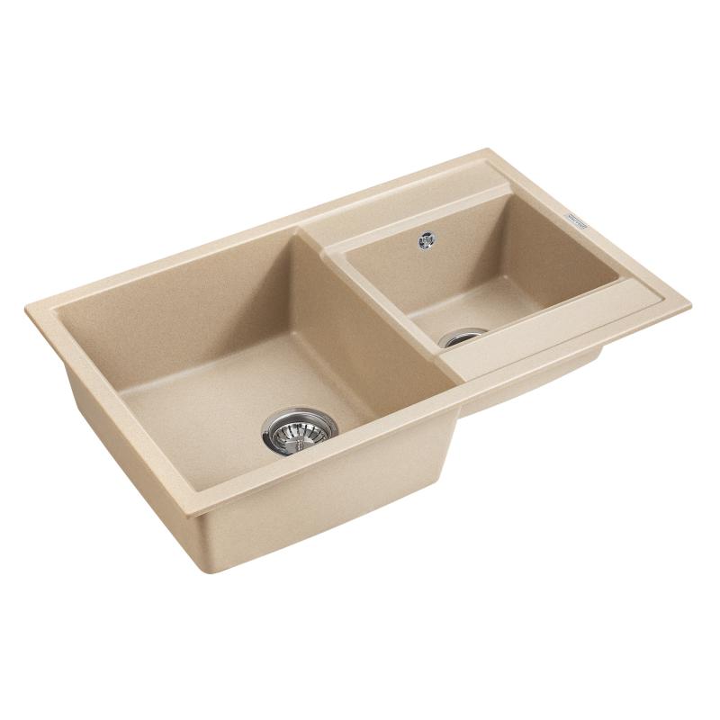 Мойка кухонная Paulmark Tandem 80/1.5 PM238250-QU из искусственного камня, кварц