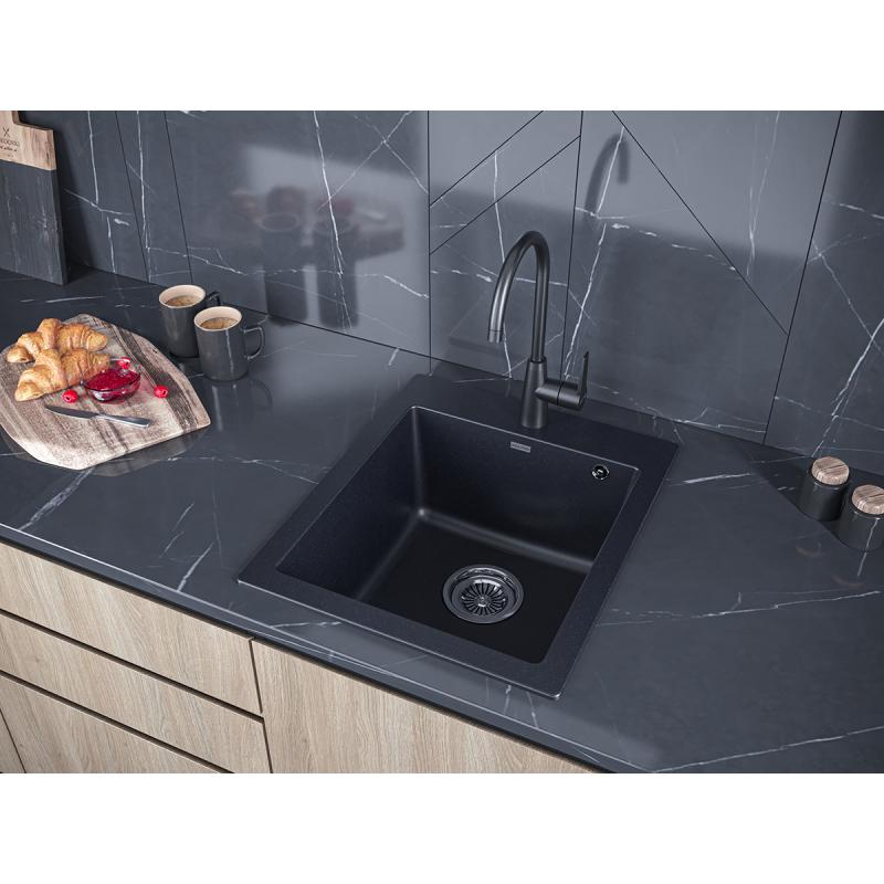 Кухонная мойка Paulmark Zemar 46 PM104651-BLM Черный металлик