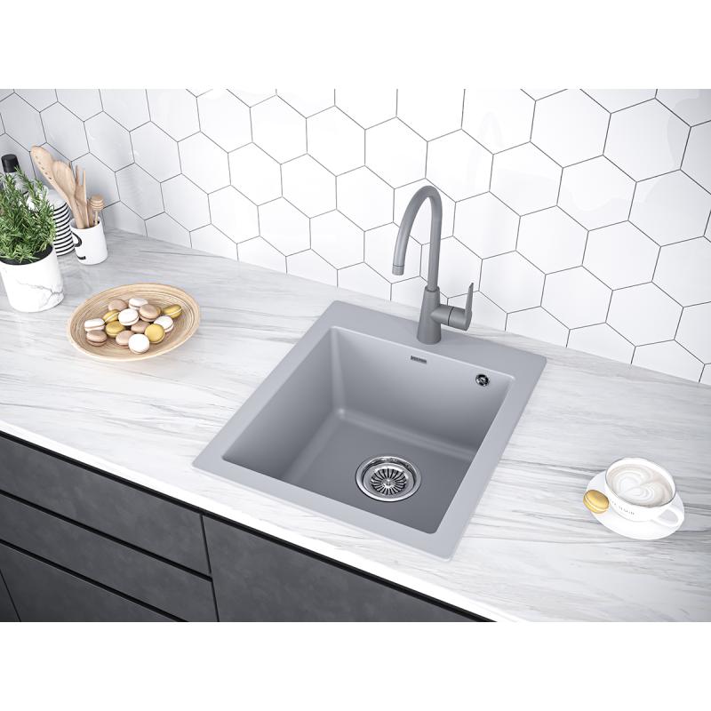 Кухонная мойка Paulmark Zemar 46 PM104651-GRM Серый металлик