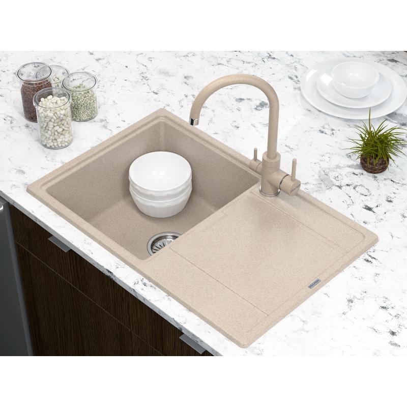 Мойка кухонная Paulmark Flugen 50-780 PM217850-QU из искусственного камня, кварц