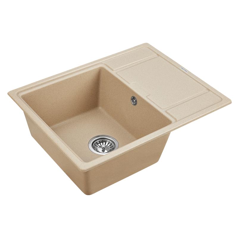 Мойка кухонная Paulmark Flugen 50-650 PM216550-QU из искусственного камня, кварц