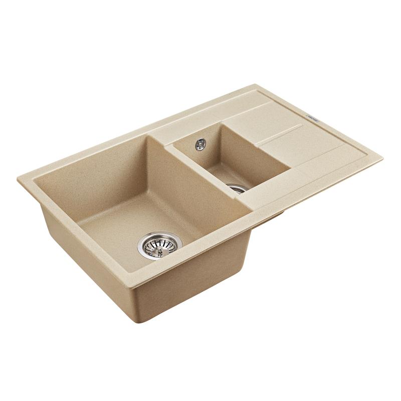 Мойка кухонная Paulmark Flugen 60/1.5 PM237850-QU из искусственного камня, кварц