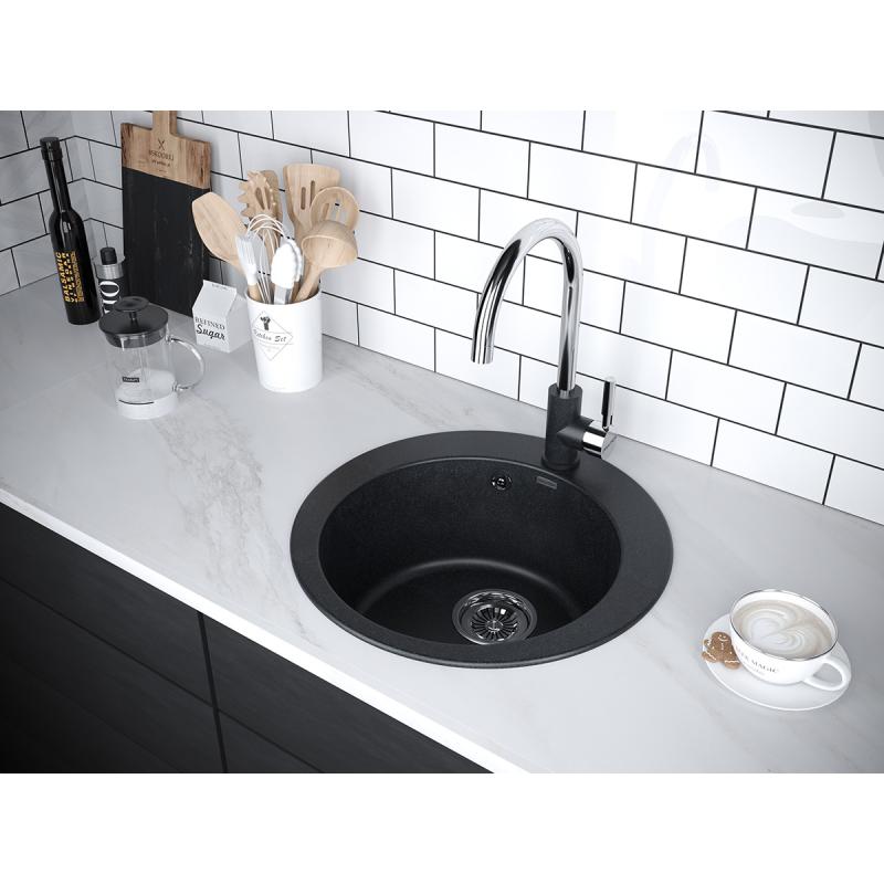 Кухонная мойка Paulmark Gelegen 47 PM404800-BLM Черный металлик
