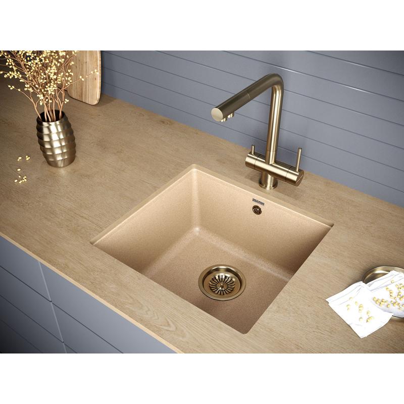 Мойка кухонная Paulmark Gera 50 PM104546-QU из искусственного камня, кварц