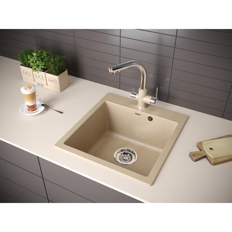 Мойка кухонная Paulmark Kante 50 PM105152-QU из искусственного камня, кварц