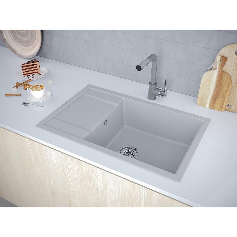 Кухонная мойка Paulmark Verlass PM317850-GRM Серый металлик