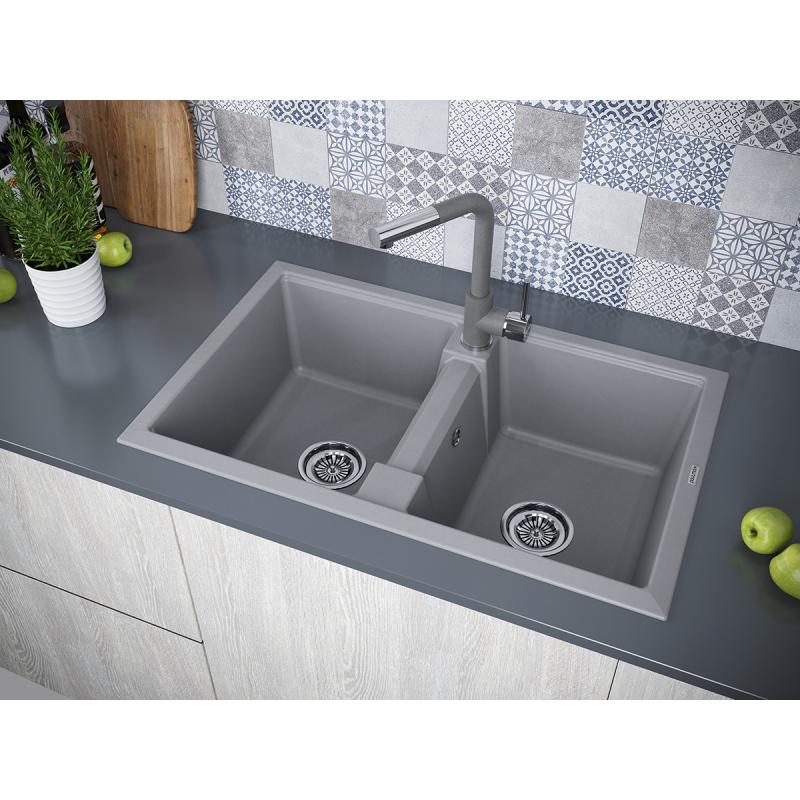 Кухонная мойка Paulmark Zwilling PM238150-GRM Серый металлик