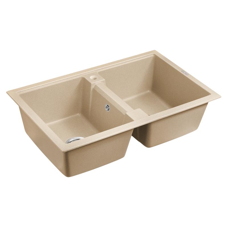 Мойка кухонная Paulmark Tandem 80/2 PM238150-QU из искусственного камня, кварц