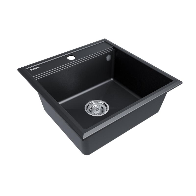 Кухонная мойка Paulmark Stepia-500 PM115051-BLM Черный металлик