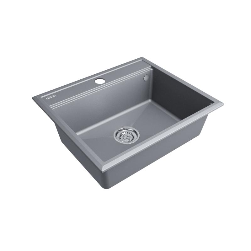 Кухонная мойка Paulmark Stepia-590 PM115951-GRM Серый металлик