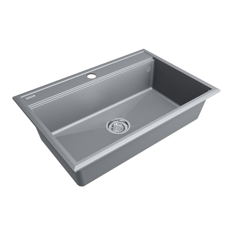 Кухонная мойка Paulmark Stepia-750 PM117551-GRM Серый металлик
