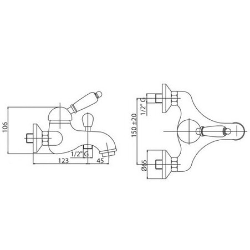 Смеситель Cezares Elite PBVM-02-M цвет бронза, ручки металл