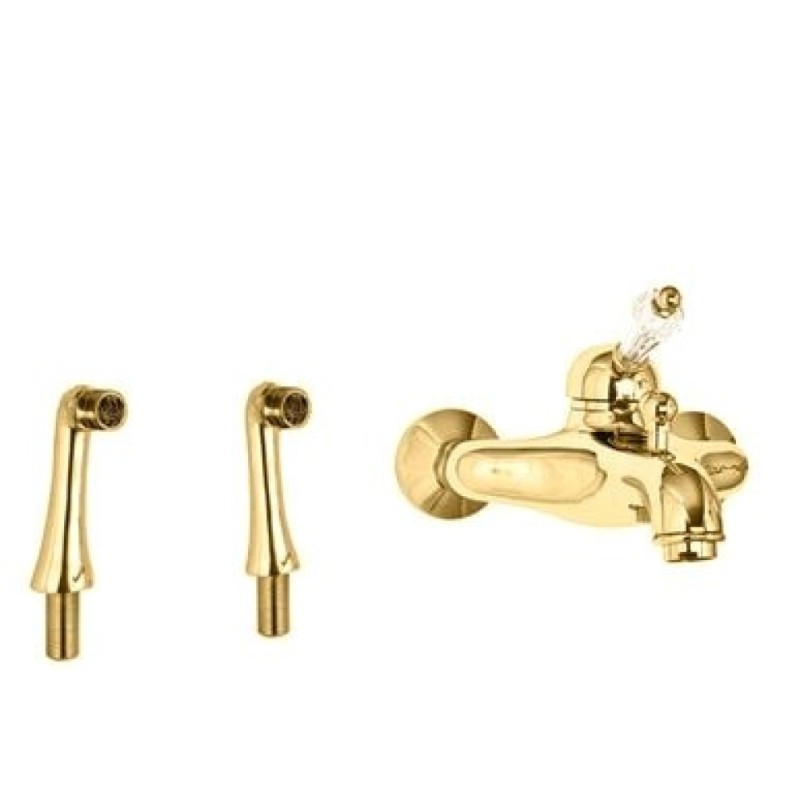 Смеситель Cezares Vintage PBVM-03/24-Sw цвет золото 24 карат, ручки Swarovski