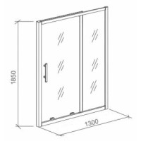 Душевая дверь Good Door Pandora (Пандора) WTA130, 130 х 185 см, раздвижная, стекло прозрачное, профиль хром, ПД00020