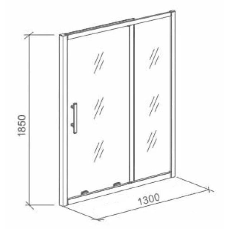 Душевая дверь Good Door Pandora (Пандора) WTA130, 130 х 185 см, раздвижная, стекло прозрачное, профиль хром, ПД00020