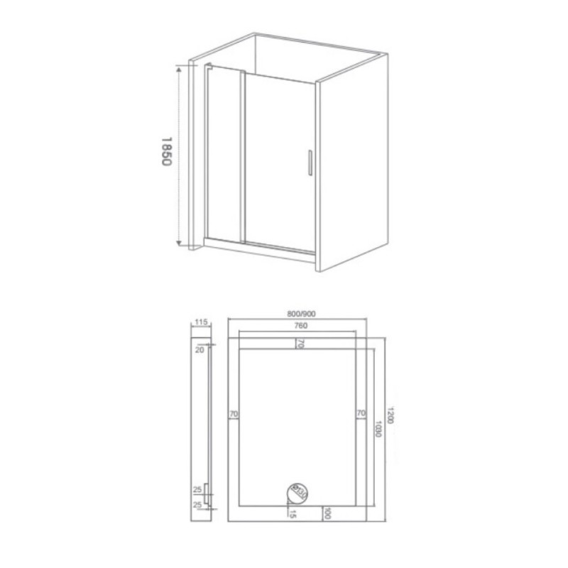 Душевая дверь в нишу Good Door Pandora WTW-120-C-CH 120 х 185 см, ПД00023, стекло прозрачное, хром