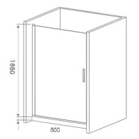 Душевая дверь Good Door Pandora DR-80-C-CH, 80 х 185 см, распашная, стекло прозрачное, профиль хром, ПД00069