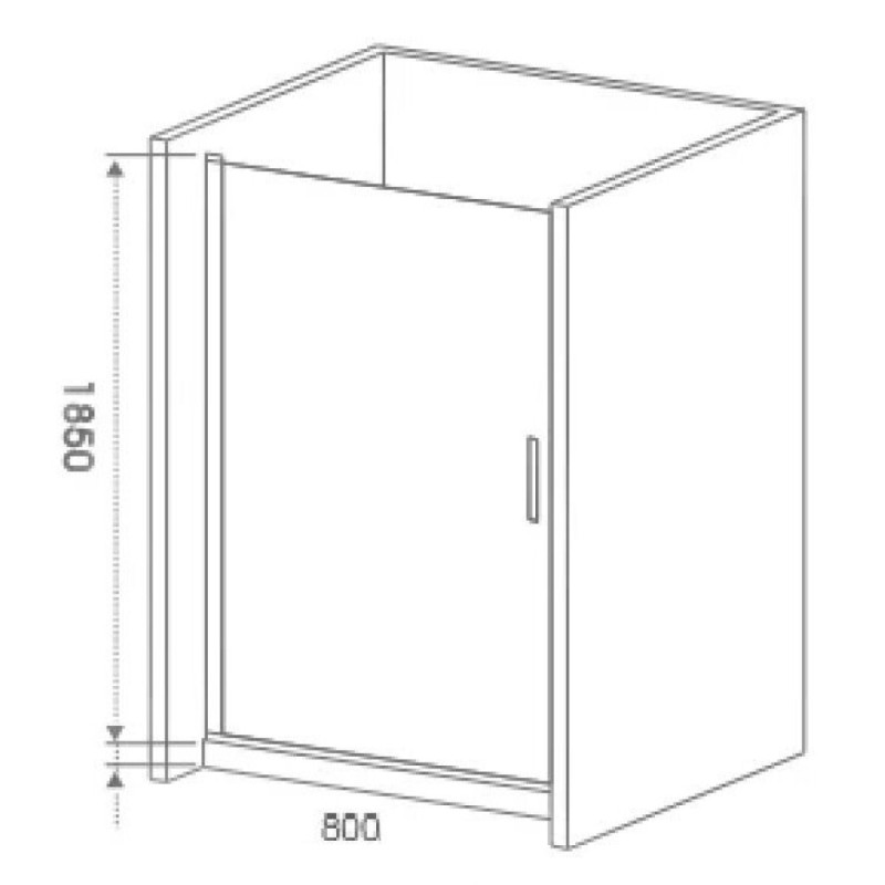 Душевая дверь Good Door Pandora DR-80-C-CH, 80 х 185 см, распашная, стекло прозрачное, профиль хром, ПД00069