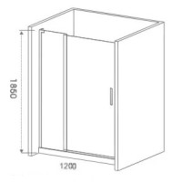Душевая дверь Good Door Pandora WTW-120-C-CH, 120 х 185 см, распашная, стекло прозрачное, профиль хром, ПД00072