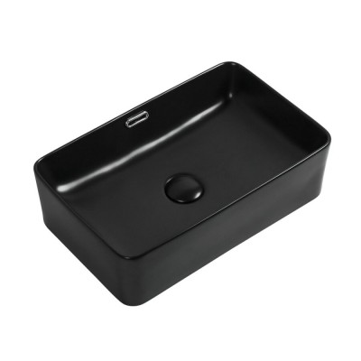 Раковина Aquanet Perfect-2-MB, 273677, 48 x 31.5 x 14 см, накладная, черный матовый