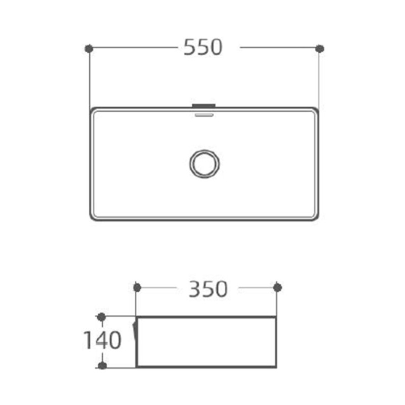 Раковина Aquanet Perfect 273673-3 55 x 35 x 14 см, накладная, белый