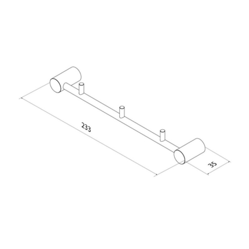 Планка 3 крючка Iddis Petite PETG0S3i41, золото матовое