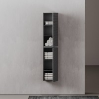 Пенал Sancos Folk PFL35GS, 35 см, подвесной с рельефным фасадом, цвет grey soft