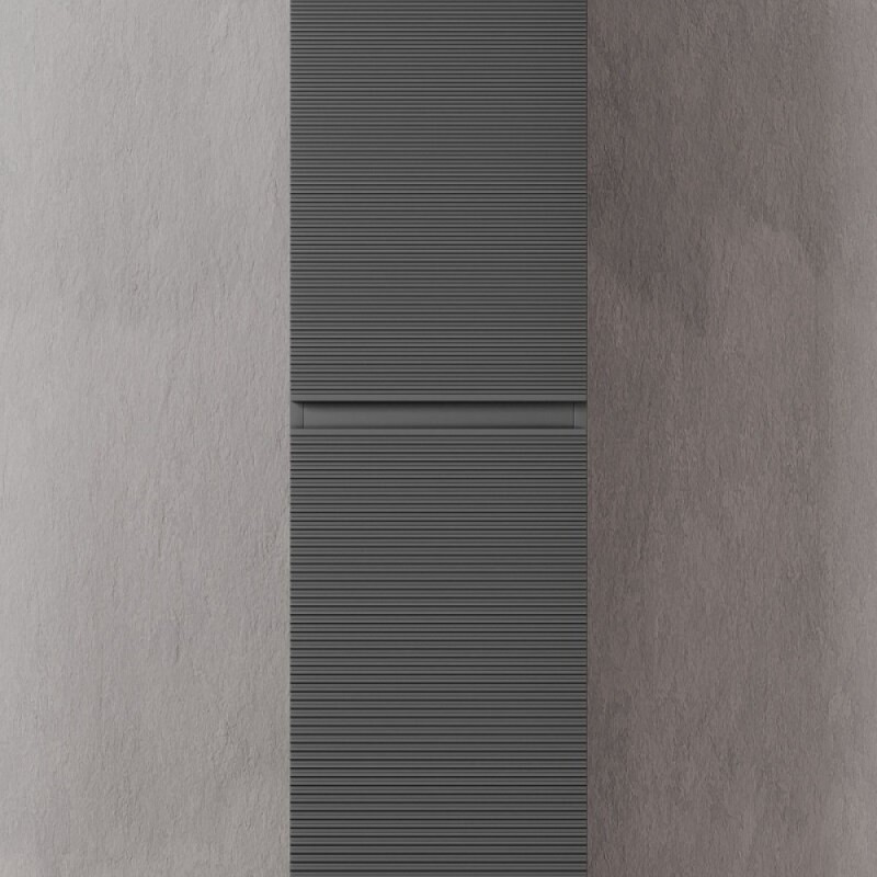 Пенал Sancos Folk PFL35GS, 35 см, подвесной с рельефным фасадом, цвет grey soft