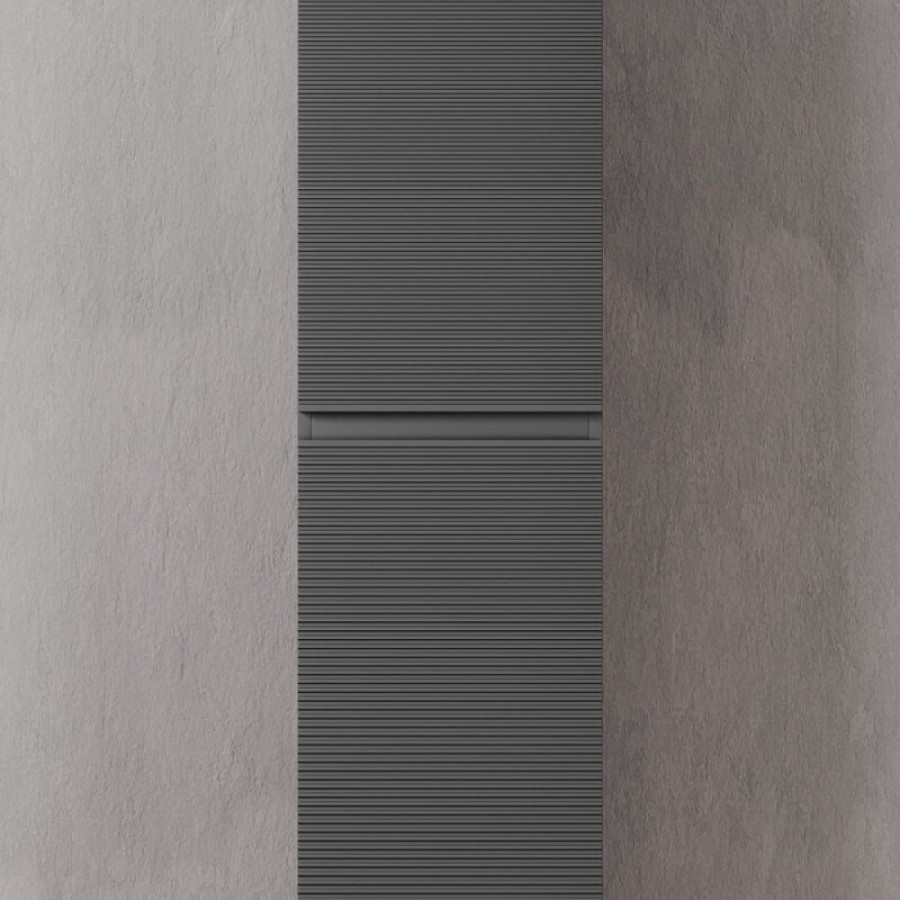 Пенал Sancos Folk PFL35GS, 35 см, подвесной с рельефным фасадом, цвет grey soft
