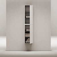Пенал Sancos Folk PFL35W, 35 см, подвесной с рельефным фасадом, цвет bianco