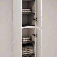 Пенал Sancos Folk PFL35W, 35 см, подвесной с рельефным фасадом, цвет bianco
