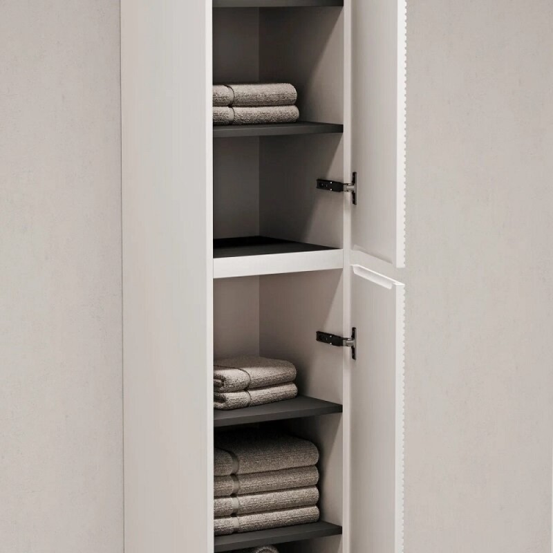 Пенал Sancos Folk PFL35W, 35 см, подвесной с рельефным фасадом, цвет bianco