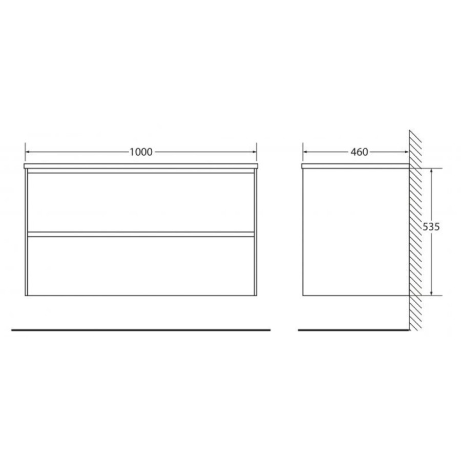 Тумба под раковину BelBagno Pietra PIETRA-1000-2C-SO-PT, 100 х 46 х 55 см, цвет серый камень (stone)