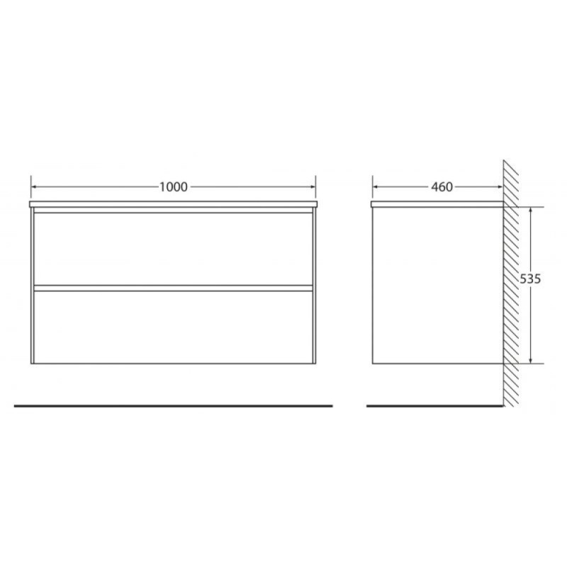 Тумба под раковину BelBagno Pietra PIETRA-1000-2C-SO-SCM, 100 х 46 х 55 см, цвет серый (stucco cemento)