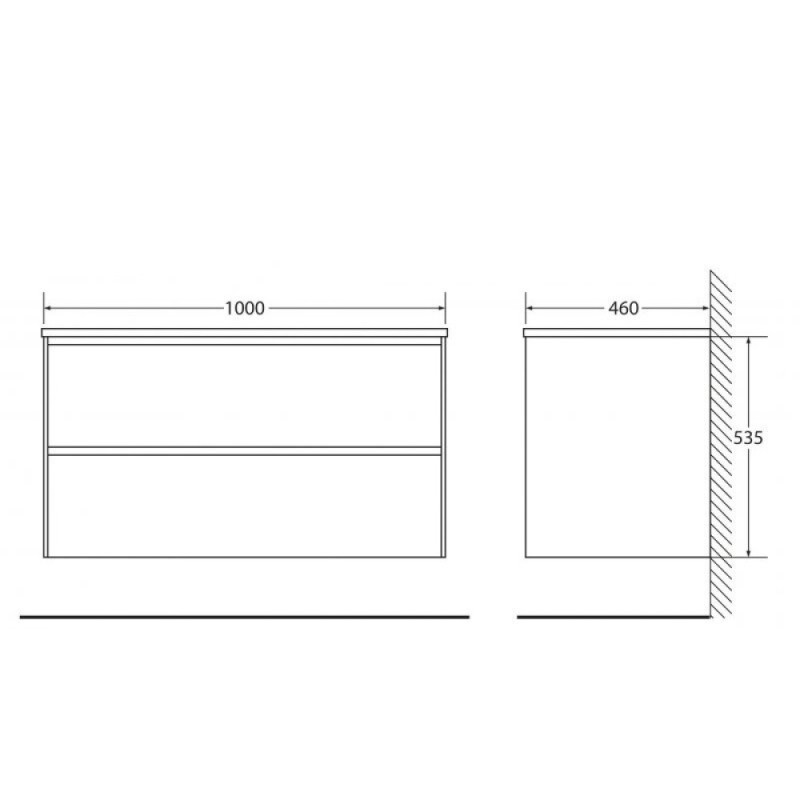 Тумба с раковиной BelBagno Pietra 100 см, Stucco Cemento Leggero-цемент, PIETRA-1000-2C-SO-ST/BB1000ETL