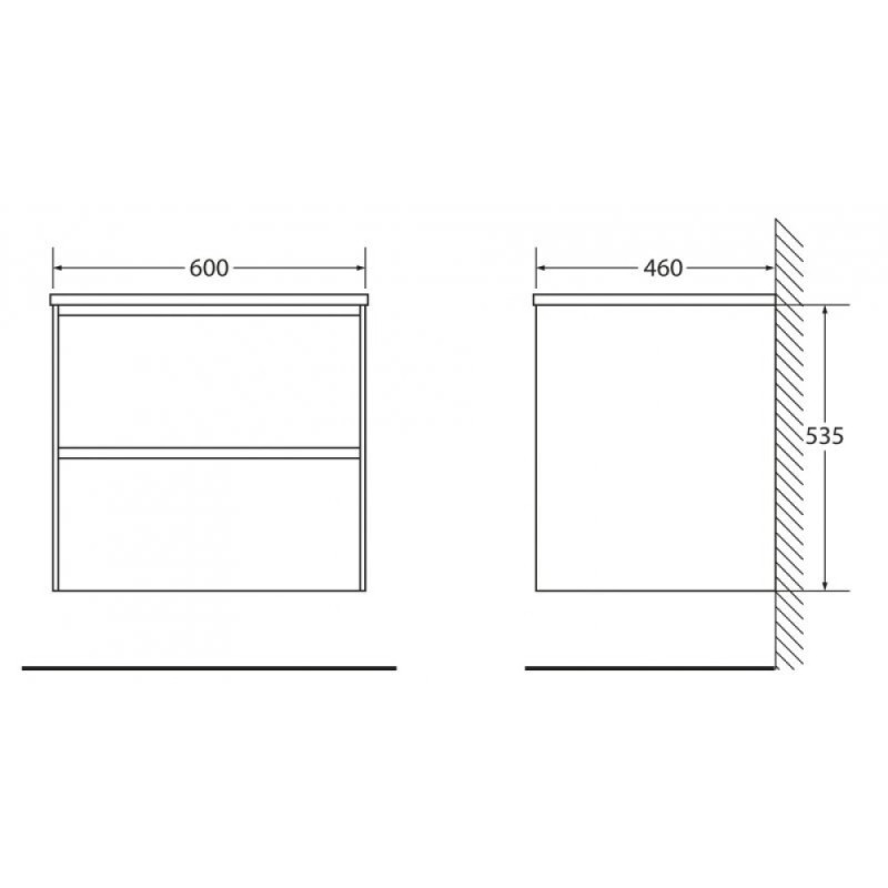 Тумба под раковину BelBagno Pietra PIETRA-600-2C-SO-SCM, 60 х 46 х 55 см, цвет серый (stucco cemento)