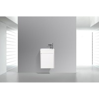 Тумба под раковину BelBagno Pietra Mini, 40 см, белый глянцевый, Bianco Lucido, левая/правая, PIETRA MINI-400-1A-SO-BL-L/R