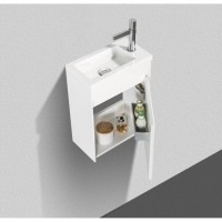 Тумба под раковину BelBagno Pietra Mini, 40 см, белый глянцевый, Bianco Lucido, левая/правая, PIETRA MINI-400-1A-SO-BL-L/R