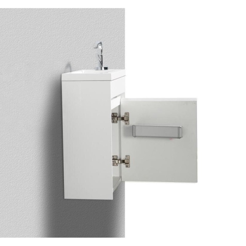 Тумба под раковину BelBagno Pietra Mini, 40 см, белый глянцевый, Bianco Lucido, левая/правая, PIETRA MINI-400-1A-SO-BL-L/R