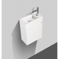 Тумба под раковину BelBagno Pietra Mini, 40 см, белый глянцевый, Bianco Lucido, левая/правая, PIETRA MINI-400-1A-SO-BL-L/R