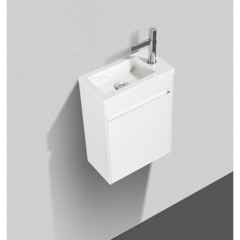 Тумба под раковину BelBagno Pietra Mini, 40 см, белый глянцевый, Bianco Lucido, левая/правая, PIETRA MINI-400-1A-SO-BL-L/R