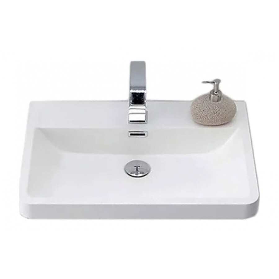 Раковина BelBagno Piramide PIR-650-LVB, 65 см, искусственный камень, белый
