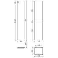 Пенал Sancos Libra PLB35W 35, подвесной, белый глянец