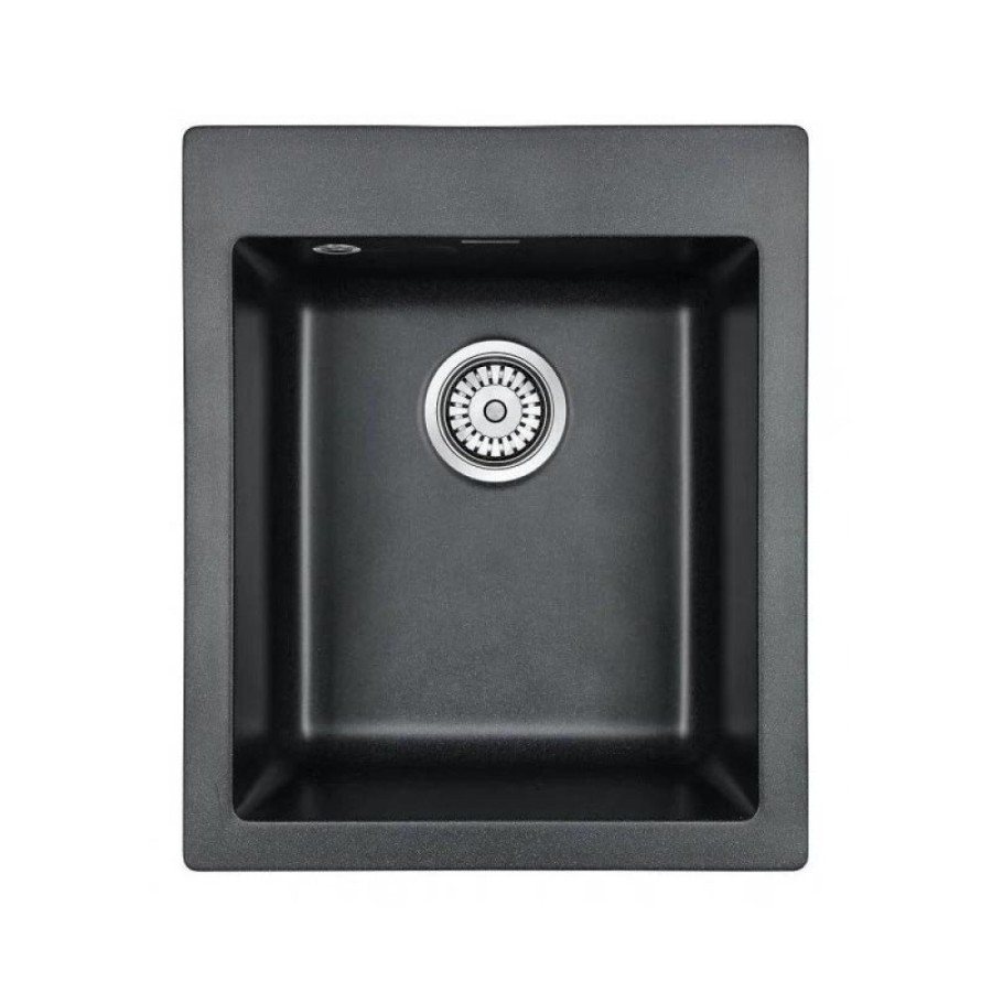 Мойка кухонная Paulmark Kante PM104249-BL, 41.5 см, кварцевая, черный